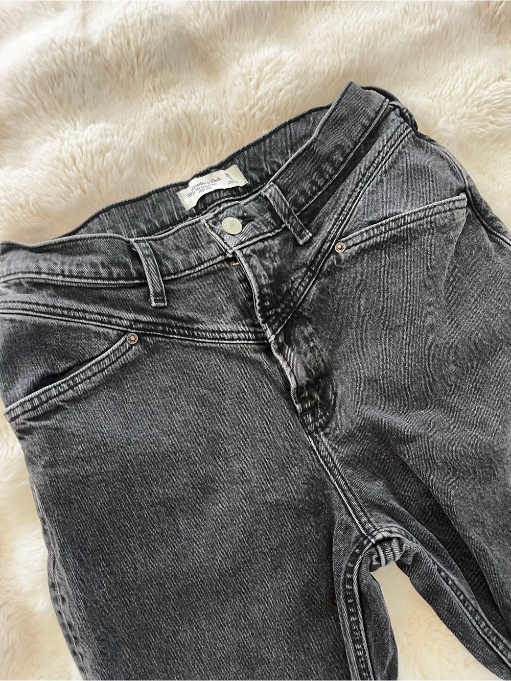 Abercrombie & Fitch High-Rise Washed Black Jeans
